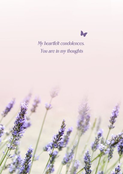 Engelse condoleancekaart met lavendel 2