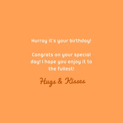 Engelse verjaardagskaart oranje happy birthday met stipjes 3