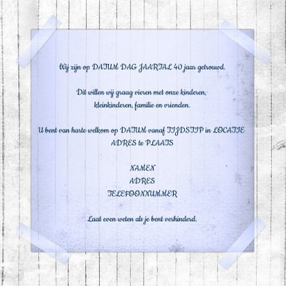 Feest borden jubileum vintage a 3