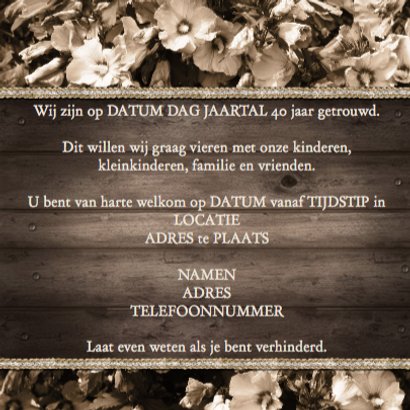 Feest hout bloemen vintage b 3