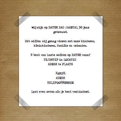 Feest hout en naamkaartje c 3