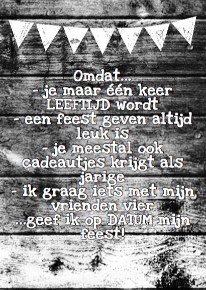Feest hout zelf invullen e 3
