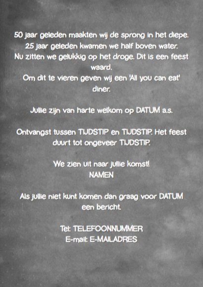 Feest krijtbord label en foto a 3