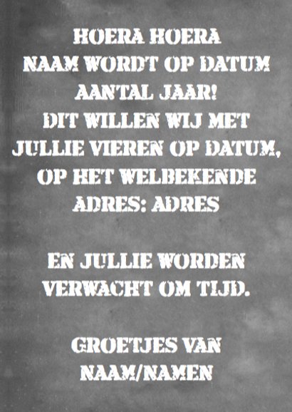 Feest krijtbord zelf aanpassen 3