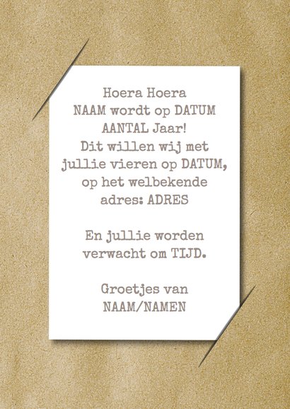 Feest label foto en hanger RB 3