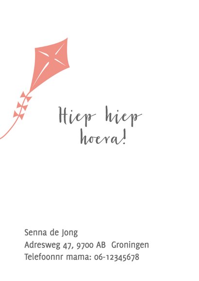 Feest uitnodiging meisje met vlieger 2