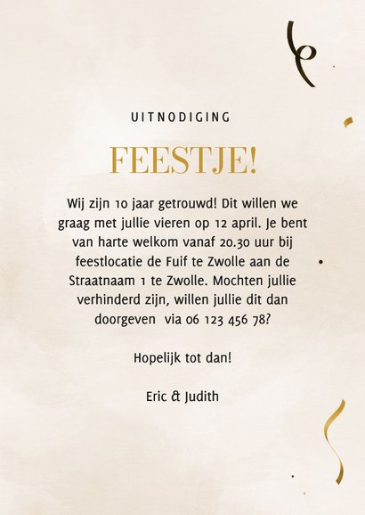 Feestelijke jubileumkaart met foto's sterren en ballonnen 3