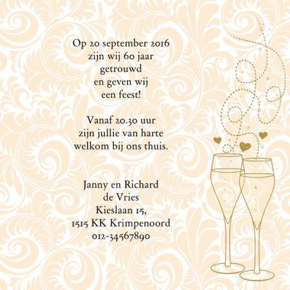 Feestelijke jubileumkaart voor stel dat 60 jaar samen is 3