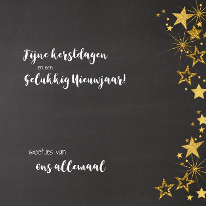 Feestelijke kerst fotokaart gouden sterren 3