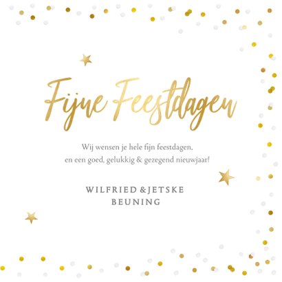 Feestelijke kerstkaart met confetti rand en grote eigen foto 3