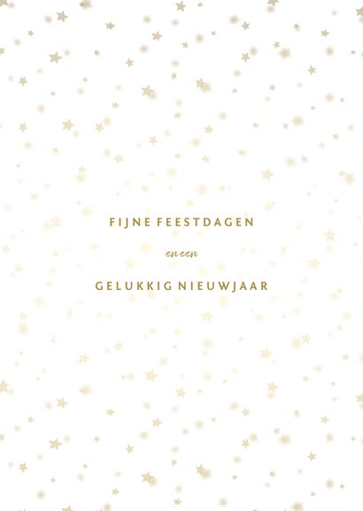 Feestelijke kerstkaart met sterren en een foto 3