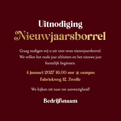 Feestelijke nieuwjaarsjaart vuurwerk sterretjes logo oliebol 3