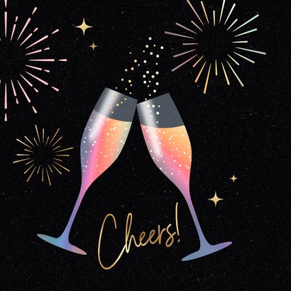 Feestelijke nieuwjaarskaart champagne 2026 2