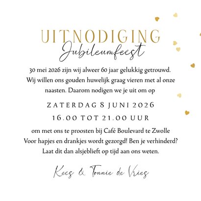 Feestelijke uitnodiging 60 jaar getrouwd botanisch rozen 3