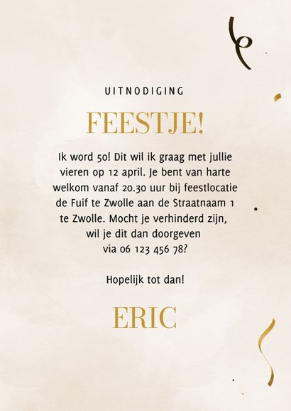 Feestelijke uitnodiging met sterren en ballonnen 3