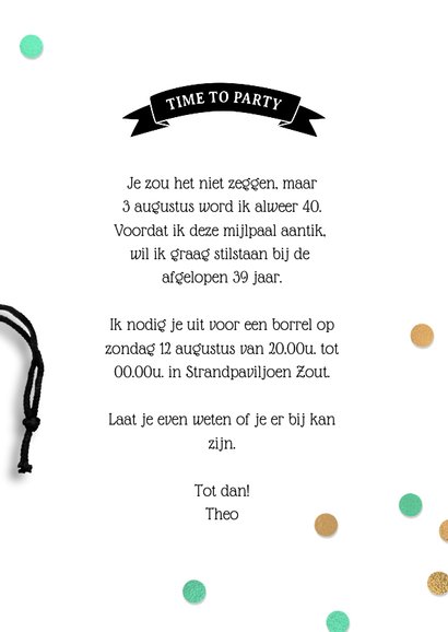 Feestelijke Uitnodiging Verjaardag Kaartje2go