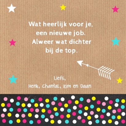 Felicitatie baan foto sterren confetti 3