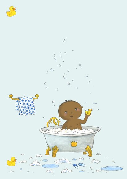 Felicitatie baby schuimbadje jongen 2
