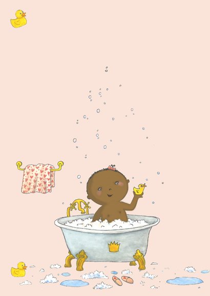 Felicitatie baby schuimbadje meisje 2