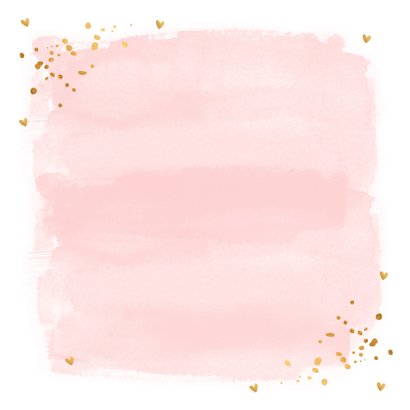Felicitatie Communie waterverf roze goud 2