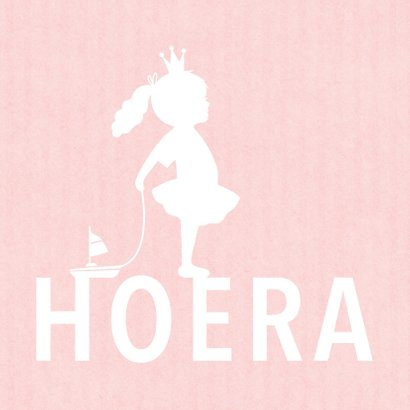 Felicitatie dochter silhouet bootje roze - MW 2