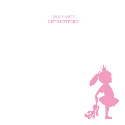 Felicitatie dochter silhouet knuffel roze - MW 3