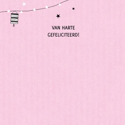 Felicitatie dochter silhouet lampion roze - MW 3