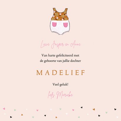 Felicitatie dochter waslijn aapje 3