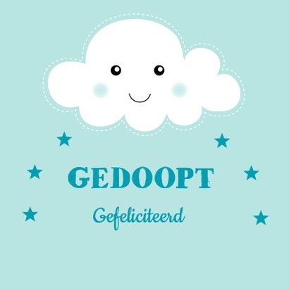 Felicitatie doop wolkje blauw 2