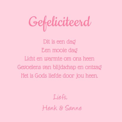 Felicitatie doop wolkjes roze 3