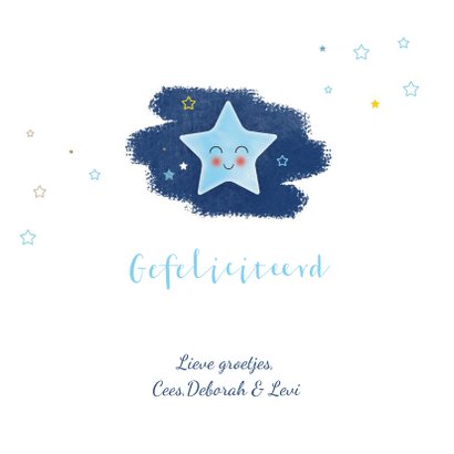 Felicitatie geboorte A star is born voor een zoon 3