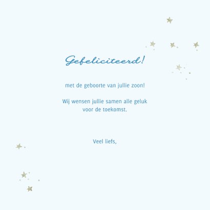 Felicitatie geboorte baby op maan met sterren 3