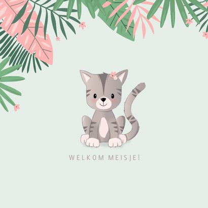 Felicitatie geboorte bohemian jungle tijgertje illustratie 2