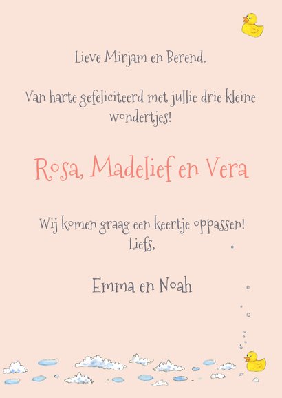 Felicitatie geboorte drieling 3