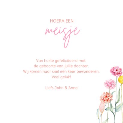 Felicitatie geboorte droogbloemetjes 3