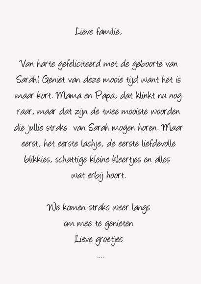 Felicitatie geboorte eerste kind van lieve vrienden 3