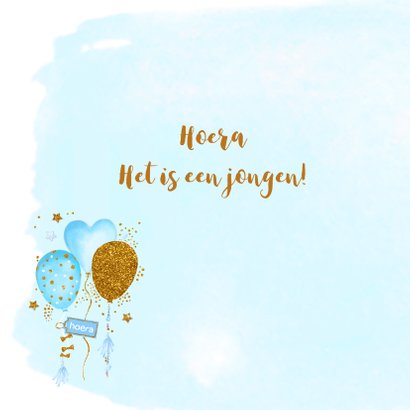 Felicitatie geboorte jongen ballonnen 2