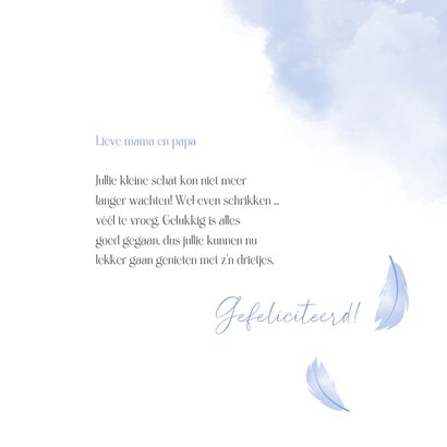 Felicitatie geboorte jongen Eerder dan verwacht 3