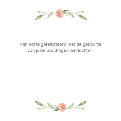 Felicitatie geboorte kleindochter bloemenkrans 3