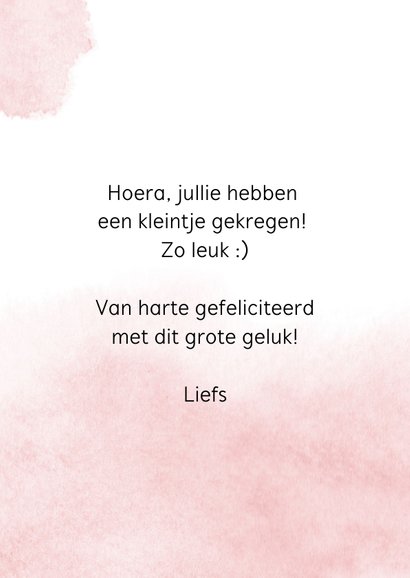 Felicitatie geboorte kleine spruit grappig dochter 3