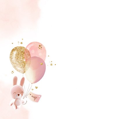 Felicitatie geboorte konijntje ballonnen 2
