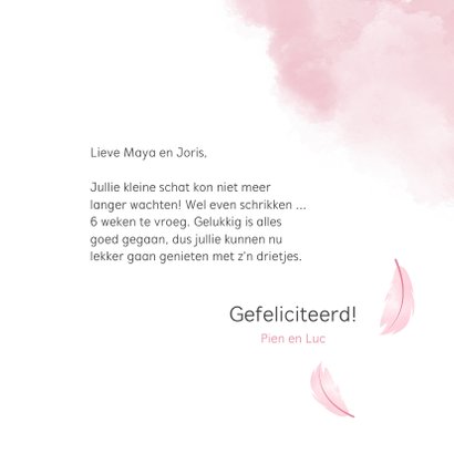 Felicitatie geboorte meisje Eerder dan verwacht 3