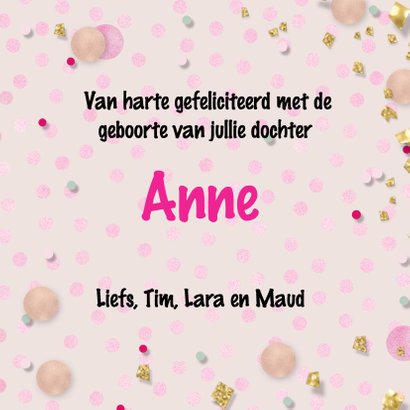 Felicitatie geboorte meisje - folie ballon 3