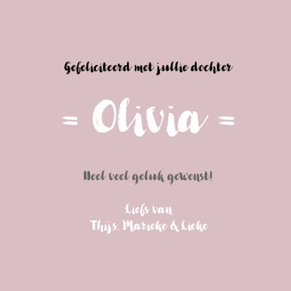 Felicitatie geboorte meisje met konijntje 3