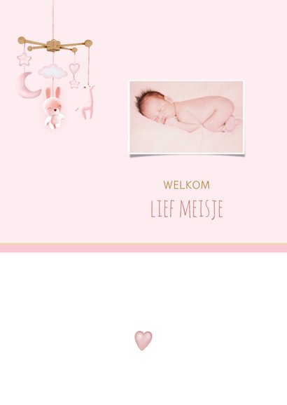 Felicitatie geboorte meisje opa & oma wiegje baby 2