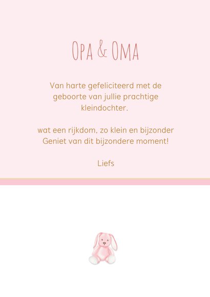 Felicitatie geboorte meisje opa & oma wiegje baby 3