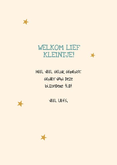 Felicitatie geboorte met een giraf, sterren en een maan 3