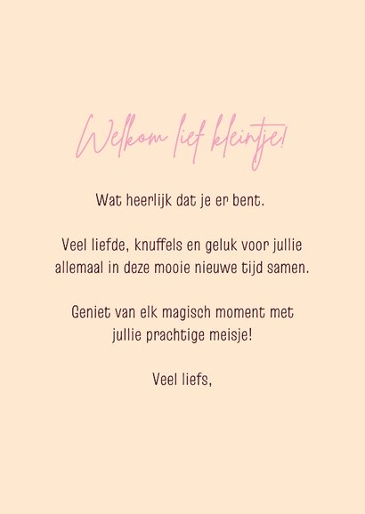 Felicitatie geboorte ooievaar met roze ballon 3