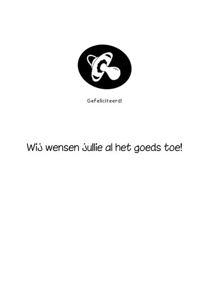 Felicitatie geboorte speen en gedichtje 3