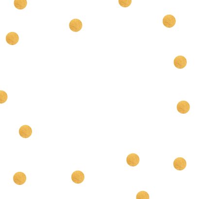 Felicitatie geboorte typografie gouden stippen 2